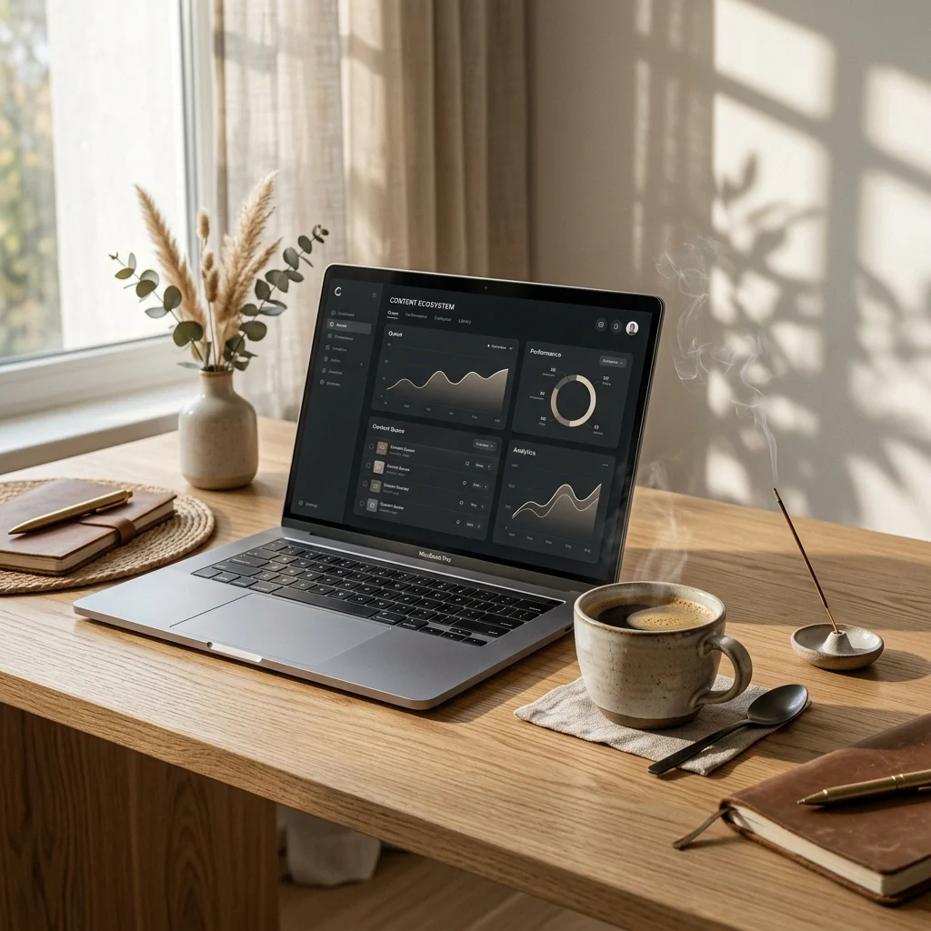 The minimalist workspace of a modern digital real estate developer in 2026.