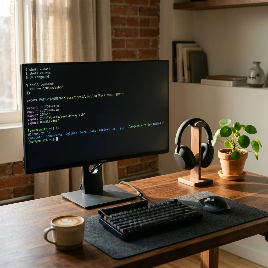 A clean developer workspace focused on solving terminal configuration errors.